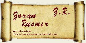 Zoran Rusmir vizit kartica